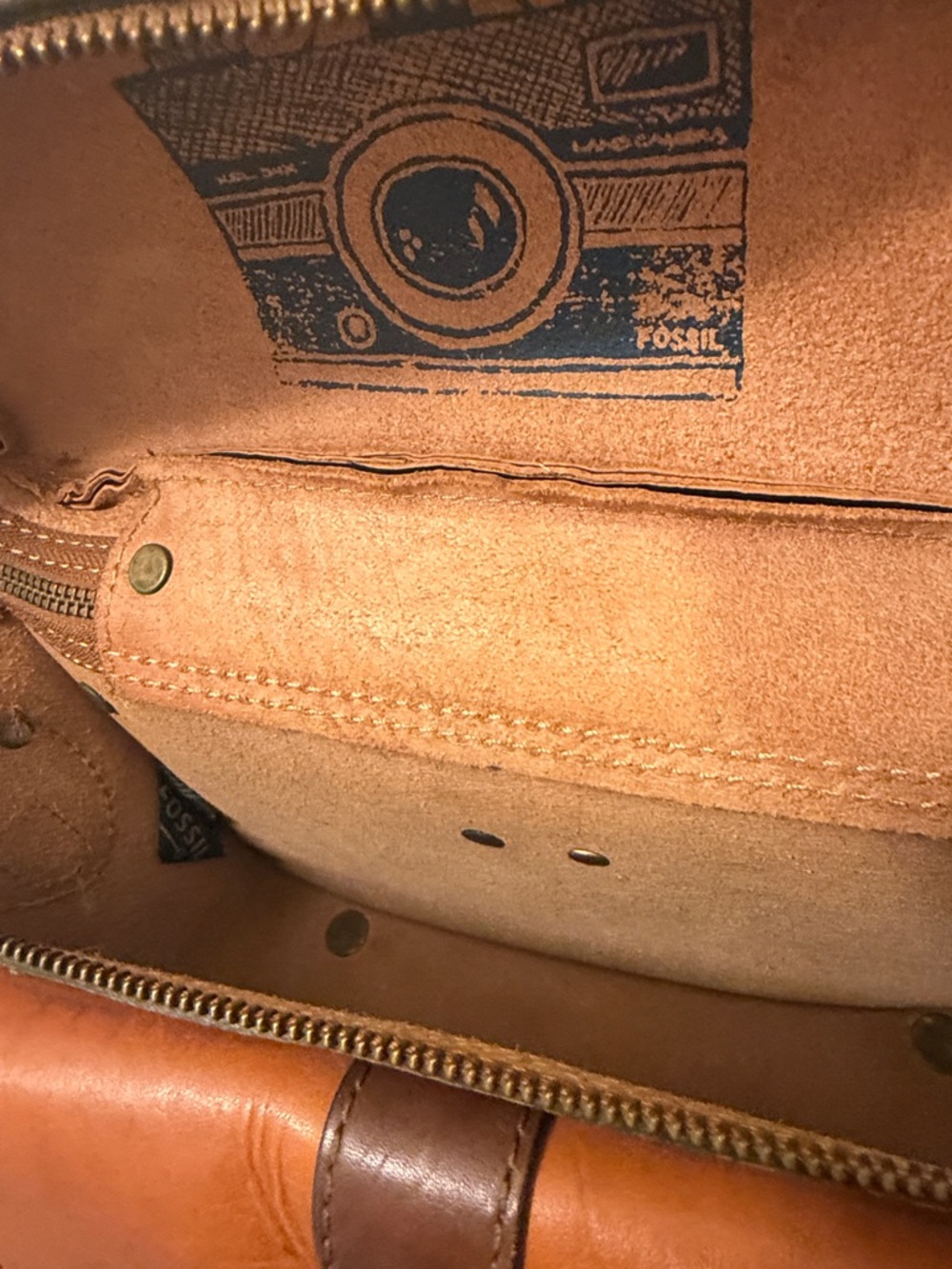 Fossil Tan Leather Crossbody Camera Bag - Picture 4 of 5